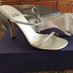 Stuart Weitzman silver heeled sandal